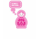 ladies_fitted_twofer_light - Funky sad russian doll t shirt