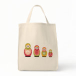 russian dolls grocery tote bags