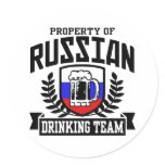 Russian Drinking Team Round Stickers
