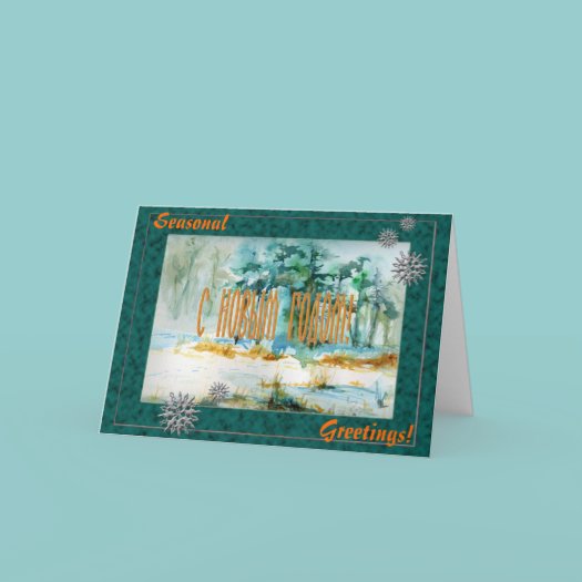 Russian / English Seasonal New Year Greeting Card