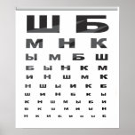 Russian Eye Chart Poster posters