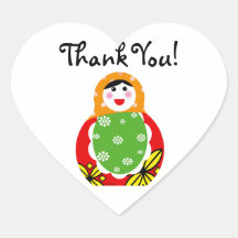 Russian nesting doll thank you stickers