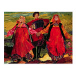 Russian Peasants Singing Postcards