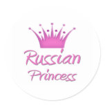 Russian Princess Round Stickers