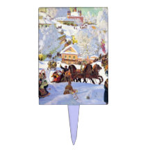 Russian Village in the Winter Cake Picks