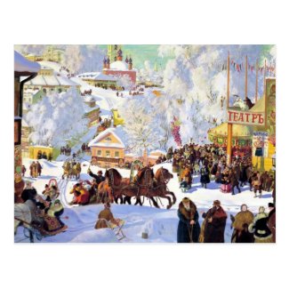 Russian Village in the Winter Postcard