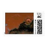 Rust and red paint postage stamp