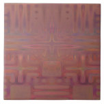 Rust and Wine Abstract Geometric Tile