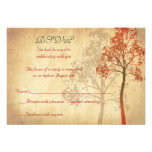Rust Autumn Fall Tree Wedding RSVP Reply Card