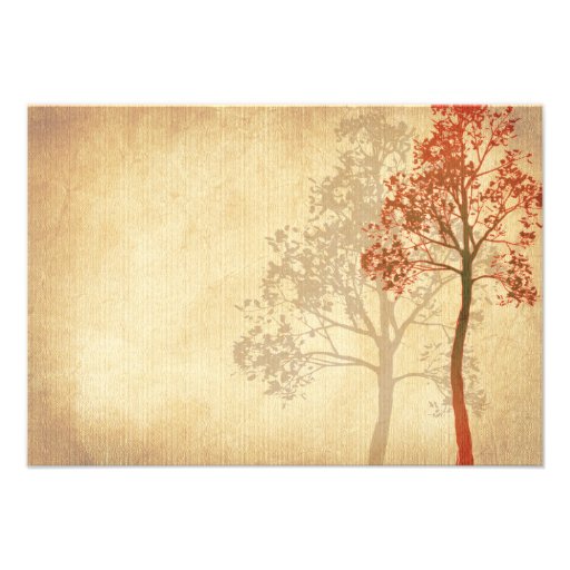 Rust Autumn Fall Tree Wedding RSVP Reply Card