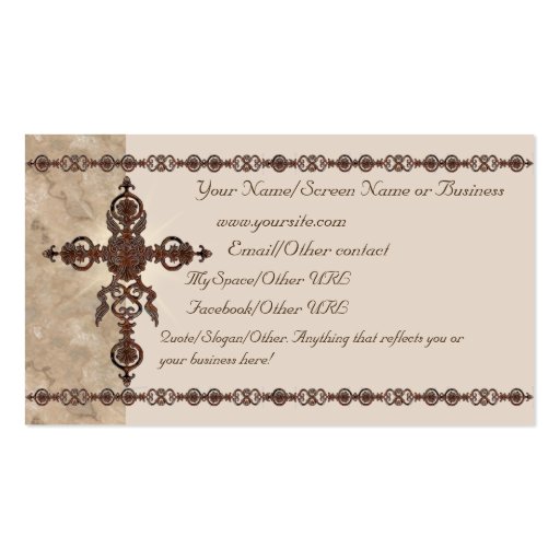 Rust Cross Introduction Card Business Card (front side)