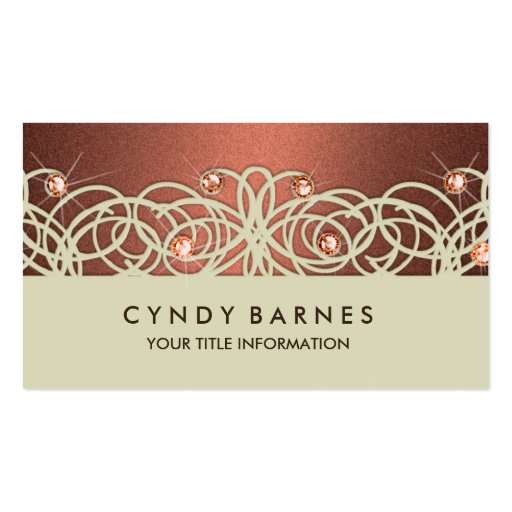 Rust Crystals and Lace Business Card (front side)