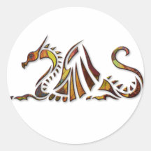 Rust Dragon Round Sticker