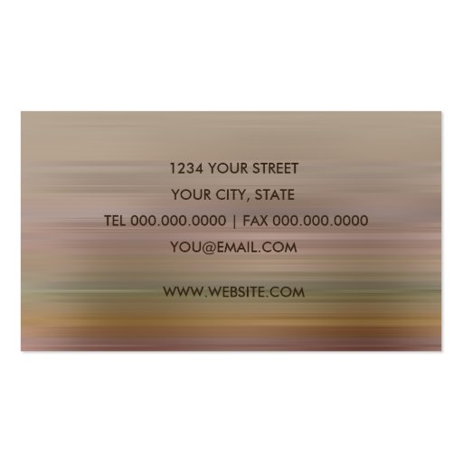 Rust Green Tan Stripe Business Card (back side)