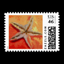 Rust/Orange Starfish postage by ArtByLindaLou Rust/Orange Starfish postage
