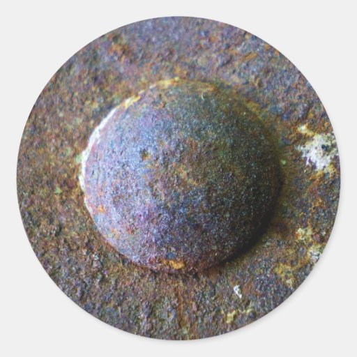 Rust Steel Rivet Industrial Distressed Classic Round Sticker Zazzle
