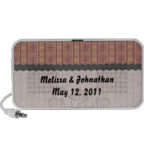 rust vintage striped damask wedding keepsake travelling speaker