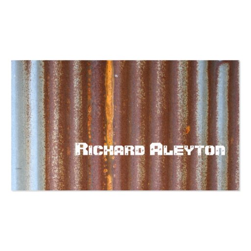 Rusted corrugated corroded metal, texture custom business card template (front side)