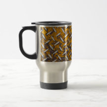 Rusted Diamond Plate Metal Mug