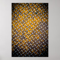 Rusted Diamond Plate Metal Print