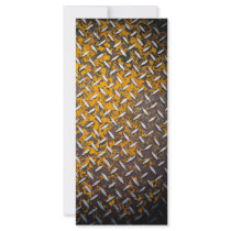 Rusted Diamond Plate Metal Personalized Rack Card