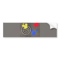 Rusted Grate with Gun Sight Bumper Stickers