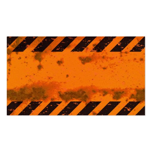 Rusted Hazard Stripes Background Business Card (front side)