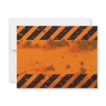 Rusted Hazard Stripes Background Personalized Invitations