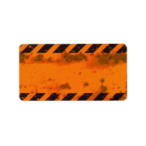 Rusted Hazard Stripes Background Personalized Address Labels
