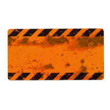 Rusted Hazard Stripes Background Custom Shipping Labels