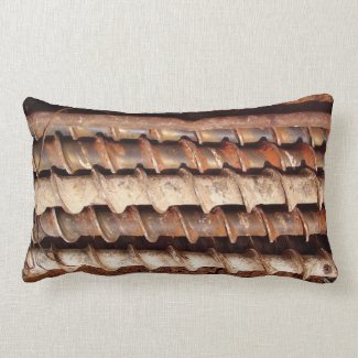 Rusted metal drills throw pillows