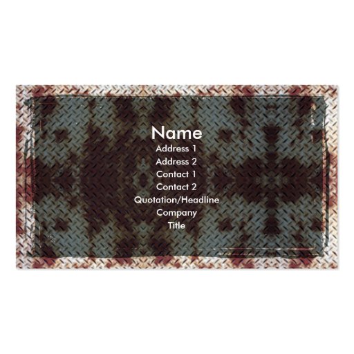 Rusted Metal Grunge Goth Business Card (front side)