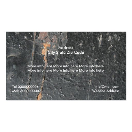 Rusted painted, corroded metal, texture custom business card template (back side)