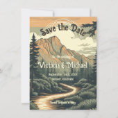 Rustic Adventure Mountain Forest Save The Date Invitation Zazzle