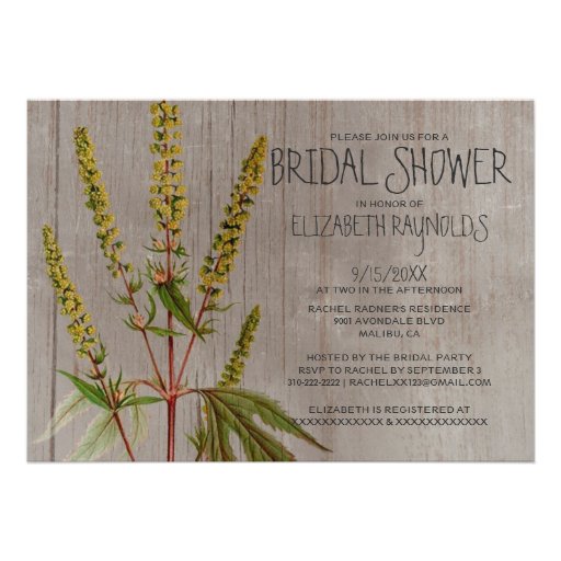 Rustic Ambrosia Bridal Shower Invitations