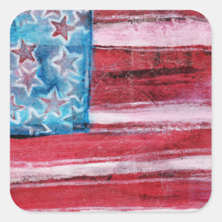 Rustic American Flag Stickers 