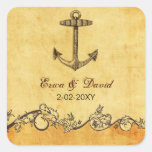 rustic anchor nautical wedding  envelopes seals stickers