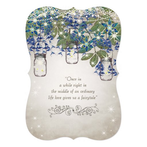 Rustic and Romantic Mason Jar Under the Stars Personalized Invitation