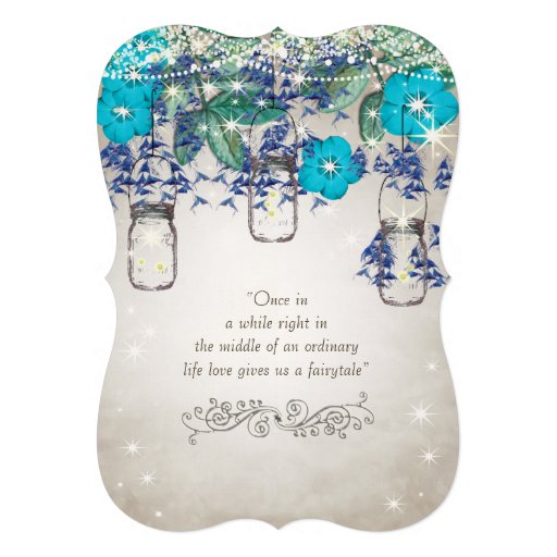 Rustic and Romantic Mason Jar Under the Stars Invitations