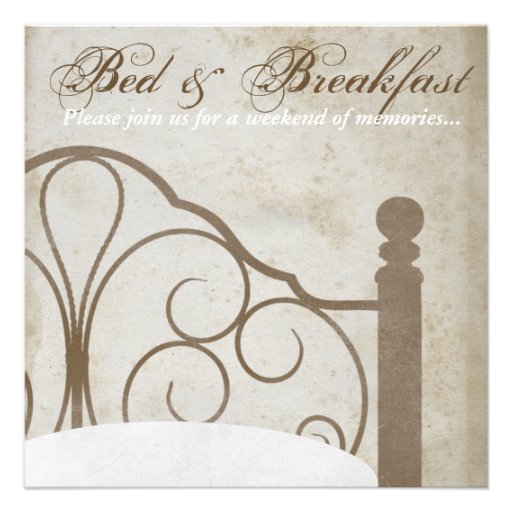 Rustic Antique Bed and Breakfast Invitations