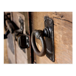 Rustic Antique Door Pull and Latch Postcard