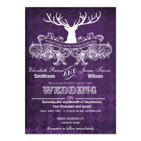 Rustic Antler, Deer Winter Woodland wedding invite 5