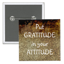 Rustic Art GRATITUDE Positive Affirmation Button