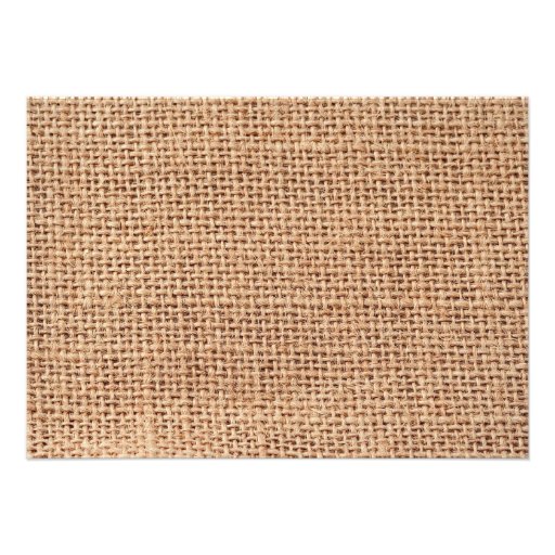 Rustic Banner Burlap Print Wedding Invitations