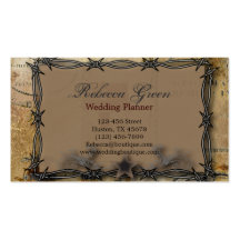 Rustic barbed wire Western Country fashion Business Card Template