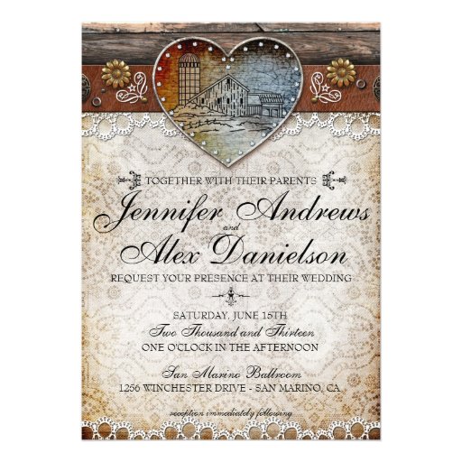 Rustic Barn Country Wedding Invitation