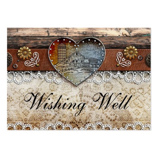 Rustic Barn Country Wedding Wishing Well Cards Business Card Templates (front side)