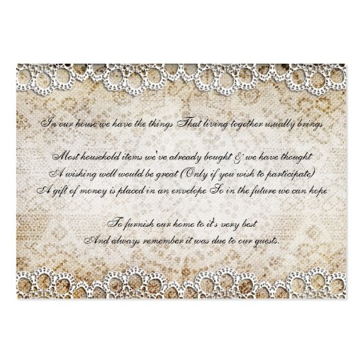 Rustic Barn Country Wedding Wishing Well Cards Business Card Templates (back side)