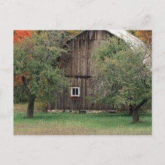 Rustic Barn in Michigan postcard