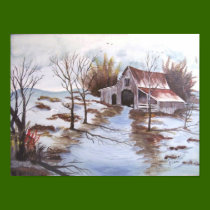 Rustic Barn Landscape posters